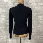 T Tahari  Black Ribbed Sweater with Pleated Sleeves Photo 2