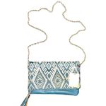 Francesca's Lace Overlay Clutch Teal Photo 1