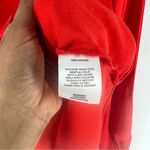 Rachel Parcell RP Red Ruffle Neck Satin Blouse Long Bishop Sleeves Photo 8