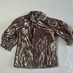 ABS Allen Schwartz ALLEN SCHWARTZ Mathilda Bow Front Metallic Blouse Photo 2