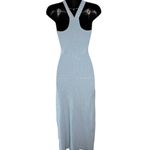 Bailey 44 Midi Dress Sz XS Light Blue Ribbed Bodycon Halter Indie Stretch Photo 1