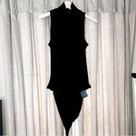 Guess Black Verena Sleeveless Mock Neck Ribbed Backless Bodysuit Size Large Photo 2