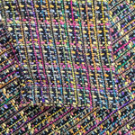 Vintage Giancarlo Ferrari Silk Blend Multicolor Boucle Tweed Jacket Size Large Purple Photo 5