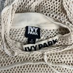 Ivy Park  Women’s Mesh Hoodie Cropped Pullover Layered Sheer Top Cream Size S Photo 2