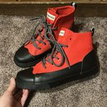 Hunter for target bright red black dipped high top unisex shoes Size 7 Photo 2
