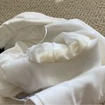 ZARA Cropped White Blazer Short Sleeve Jacket Size Small Cotton Blend FLAWS Photo 7