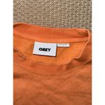 Obey Love is the Cure Pullover Crewneck Sweatshirt Peach Rainbow Streetwear Sz L Photo 3