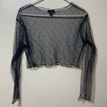 Privy  Mesh Rhinestone Mong Sleeve Top Size Medium Fairy Grunge Edgy Punk Photo 0