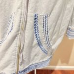 Johnny Was  Embroidered Hoodie Full Zip Stretch Jersey Sweatshirt Jacket Medium Photo 2