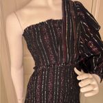 Farm Rio  Elegant Black and Pink One-Shoulder Dress Photo 3