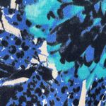 Avenue Women's Cardigan Sweater Blue Bold Print V Photo 4