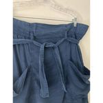 Anthropologie NWT  Amadi Nantes Blue Tencel Belted Mini Skirt Sz Medium Photo 3
