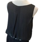 Gracia Black Cocktail Dress Medium Minimalist Cutout Pleated Sheer LBD Adjustable Photo 2