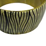 Hand Painted Zebra Stripe Bracelet White One Size Vintage Photo 5
