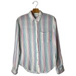 Rails Shirt Women XS White Iris Stripe Cotton Ellis Button Up Blouse Preppy Photo 1