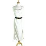 NICHOLAS Twill Gathered Sheath Dress White Ivory Size 14 Photo 8