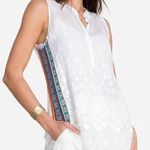 Johnny Was  Malin Tank In White sz L crochet side embroidered laces panel Photo 0