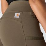 Carhartt  Women’s Force Leggings Brown Gorpcore Workwear Pocket Fitted Size M EUC Photo 4