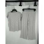 Softies Dream Jersey Grey Stripe Cap Sleeve Crew Tee Capri Matching Lounge Set S Gray Photo 1