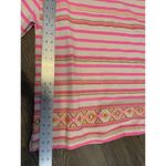 J.Crew Women's Top Stitchwork Striped Cream Pink Embroidered Elbow Sleeves Med. Photo 6
