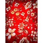 Indigo Rose Floral Print Top Red White Yellow Square Neck Blouse Photo 1