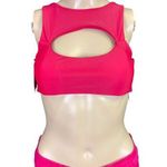 Cupshe  Womens Bikini Swimsuit Top Cutout High Neck Magenta Pink Small Photo 1