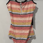 BCBGeneration NEW BCBGenertation Tank Bodysuit Womens XXS Striped Stretch 1/4 Zip Colorful Photo 0