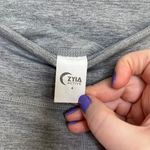 Zyia active gray & neon striped full length leggings size 4 Photo 9