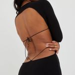 Ego Shoes Long Sleeve Backless Dress in Black Photo 1