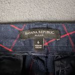 Banana Republic  Sloan Plaid Pants Womens 6 Navy Red Career Dress Trousers Crops Photo 3