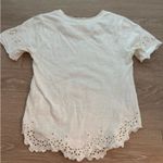 Free People  Scalloped Lace T-Shirt Blouse Photo 2