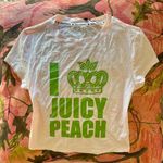 Juicy Couture vintage y2k i love juicy peach nwt green letter print crop top Photo 3