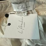 L'Academie L'Academia Off White Leather Pants MEDIUM Tapered Moto Biker Designer $498 NEW Photo 10