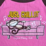 Bobby Jack y2K Just Chillin Cropped Short Sleeve Shirt Women’s Medium Pink Photo 2