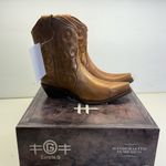 Circle G NIB  Shedron Embroidered Ankle Bootie Snip Toe Leather Cowgirl Tan 7.5 Photo 0