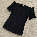 H&M Smocked Black Off-Shoulder Top Blouse Stretch Size Small Stretch Like New Photo 1