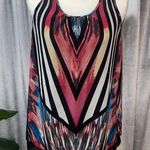 Black Rainn SLEEVELESS BLOUSE-BLACK W/ MULTICOLOR  WOMEN'S MEDIUM Photo 0