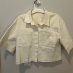 Oak + Fort Cropped white denim shirt Photo 0