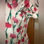 J. Crew floral tiered puff sleeve midi dress with pockets. Size 10 White Photo 6