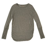 Athleta Top Gray Scrunched Side Long Sleeve Extra Small Photo 0