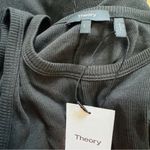 Theory  Black Ribbed Racer Tank Ribbed Black Sleeveless Dress Photo 3