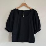 Madewell Relaxed Scoopneck Short-Sleeve Top in True Black, Size Small Photo 4
