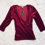 EXPRESS NWT  red velour dressy festival blouse Photo 0