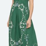 Sea NY Vesna Embroidered Cotton Linen Slip Midi Dress Green Size 2 Photo 0
