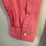 J.Jill  Love Linen Long Sleeve Button Down Shirt Blouse Women's Medium Pink Photo 7