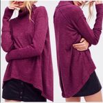 Free People Split Open Back Knit Turtleneck Sweater Sz Medium Plum Purple Photo 1