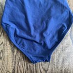 Athleta  Womens Navy Blue Ruched Square Neck One Piece Swim Suit Size Small Photo 4