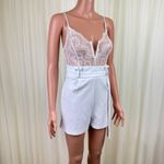 Women's Shop17 Lace Accent Romper Size Medium White Photo 3
