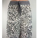 secret treasures  Gray Leopard Print Elastic Waist Drawstring Lounge Pants Sz XL Photo 3