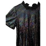 MELLODAY Sparkle Sequin Dropwaist Removable Collar Dress Black Size Medium Photo 5